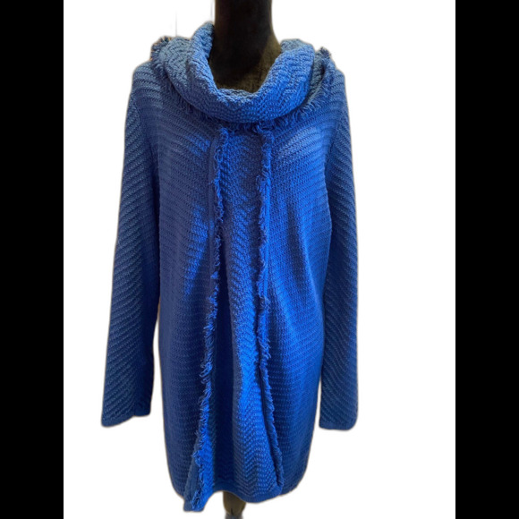Style & Co  Sweater Dress Plus Size XXL or 2X Steely Blue Cowl Neck Winter - Picture 1 of 10